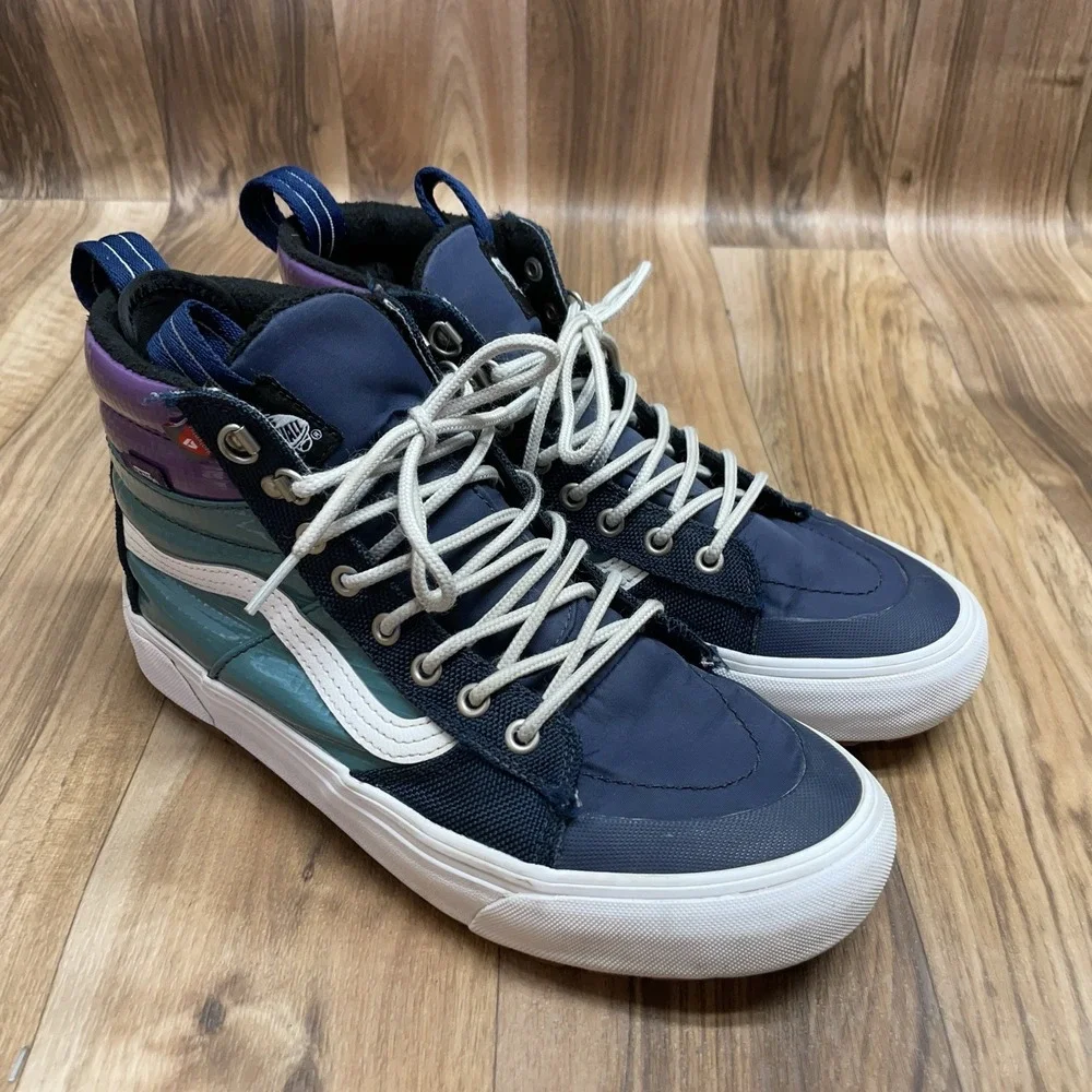 Vans Men's 500714 Blue Teal Purple White Textile Synthetic High‎ Top 9 M-W 10.5